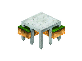 Забивные сваи с плитой